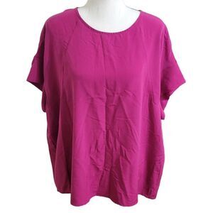 Mossimo Size XXL Fushia Blouse Short Sleeve Box Blouse